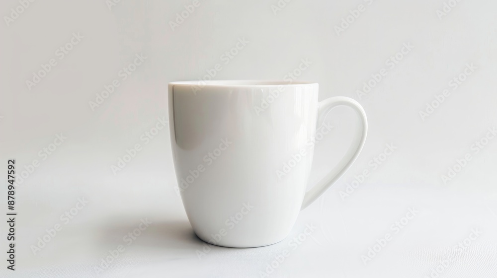 White ceramic coffee mug on a white backdrop White ceramic coffee mug on a white backdrop