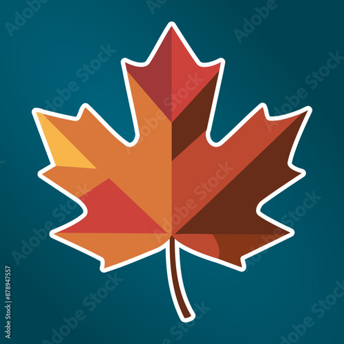 Flat Geometric Maple Leaf Logo