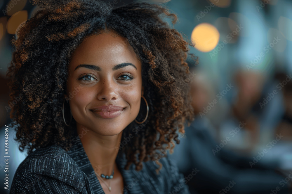 Happy Black Businesswoman Leading Colleagues in Modern Office Meeting Happy Black Businesswoman Leading Colleagues in Modern Office Meeting