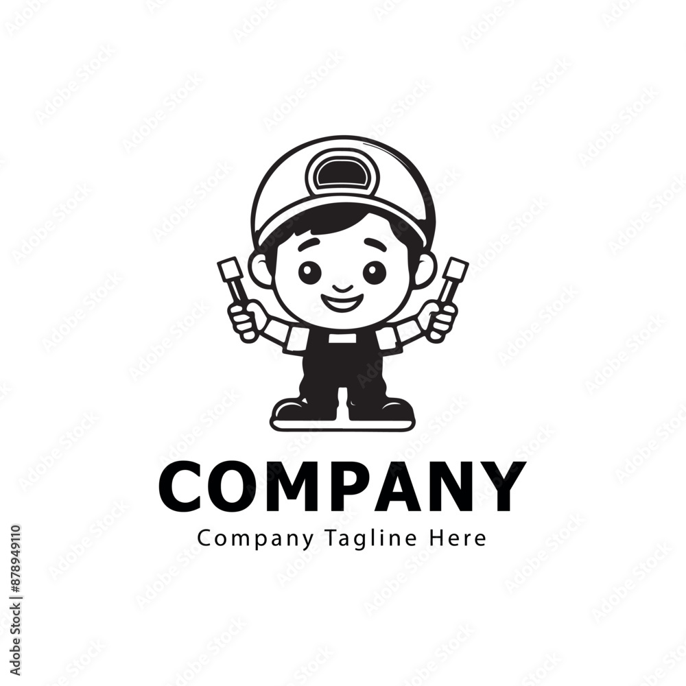 black line mechanic logo on white background
black line mechanic logo on white background