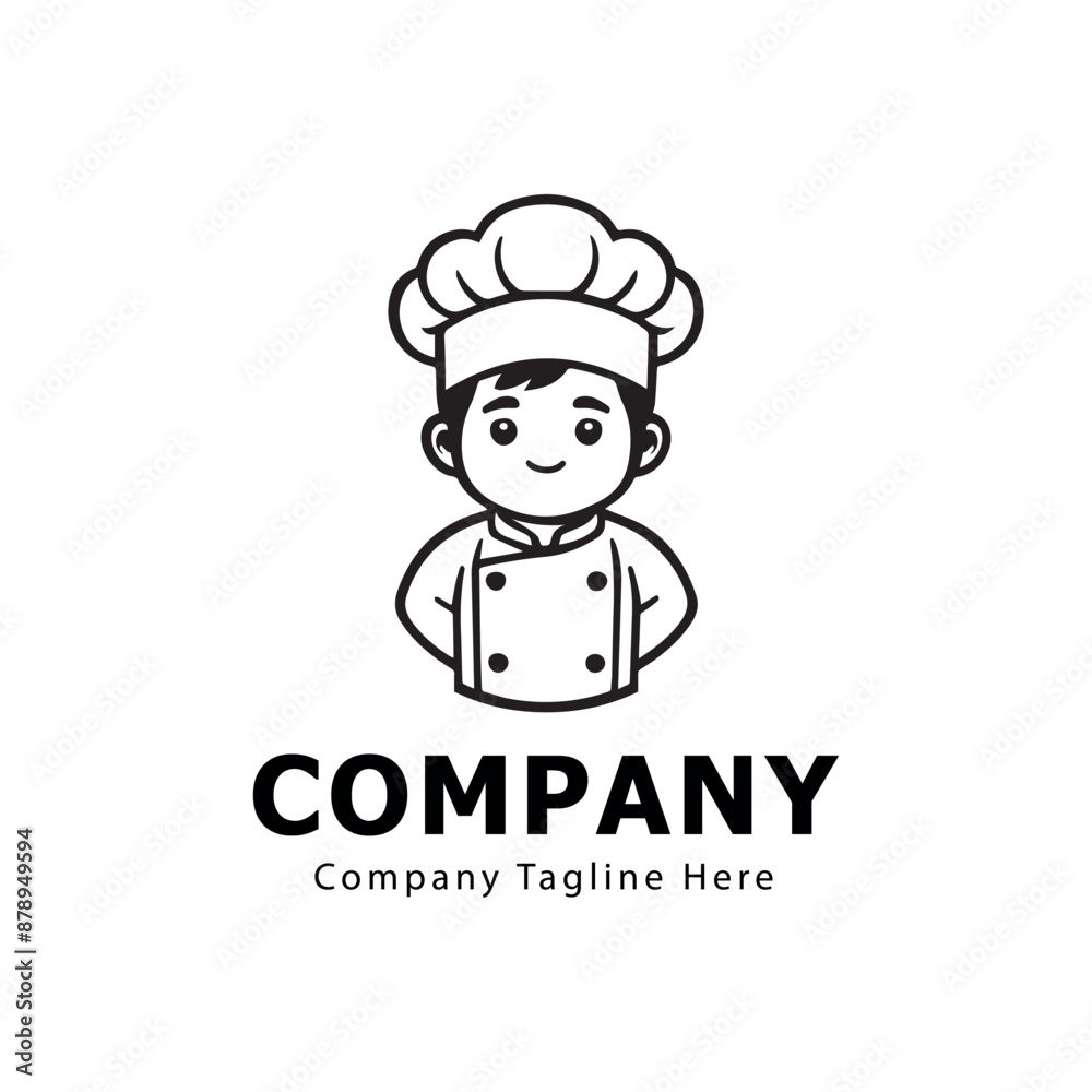 Cartoon Chef Character in Uniform Illustration Cartoon Chef Character in Uniform Illustration