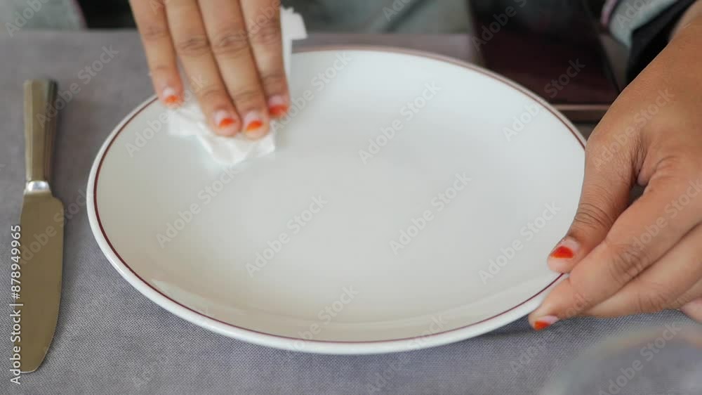 wiping plate with a tissue wiping plate with a tissue