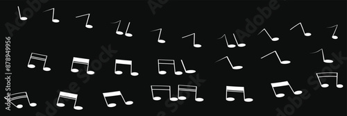 Music note symbols of different color. Music notes icon set, notes symbol