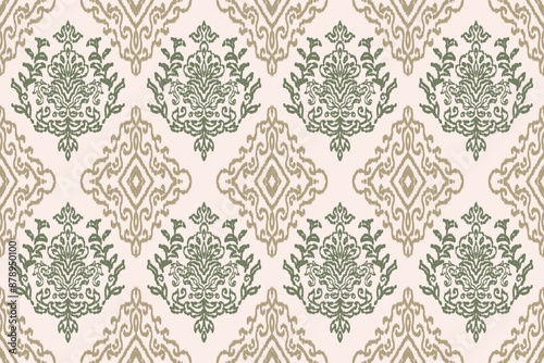 Seamless pattern ethnic design, ikat seamless pattern, ikat art. beautiful hand drawn Design for textile and printin gethnic pattern.beautiful pattern. folk embroidery,bohemian style, abstract art	