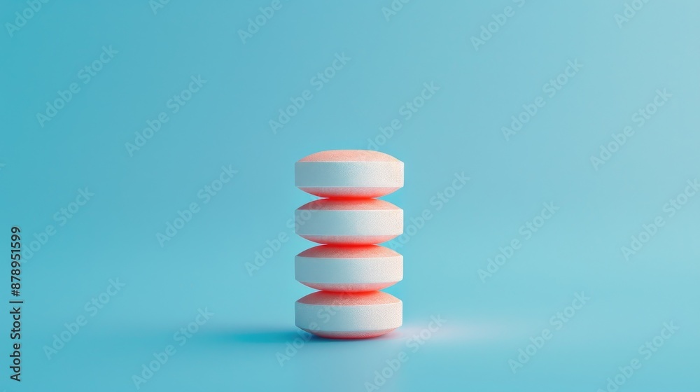 Stacked pills on blue background Stacked pills on blue background