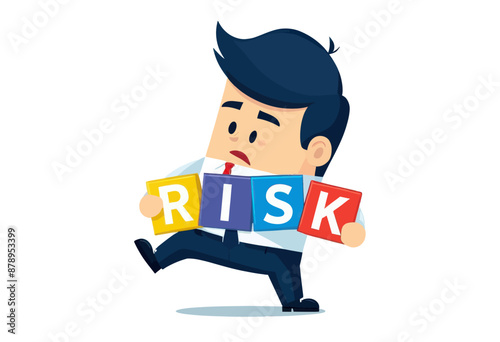 Running Man with Risk Sign photo