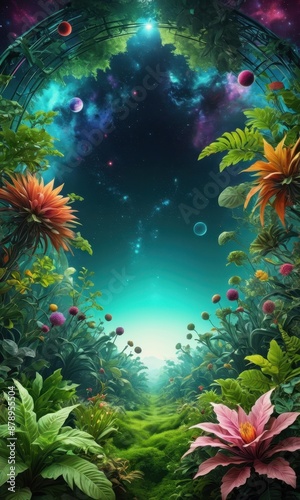Fantasy Forest with Galaxy Portal. © BOJOShop