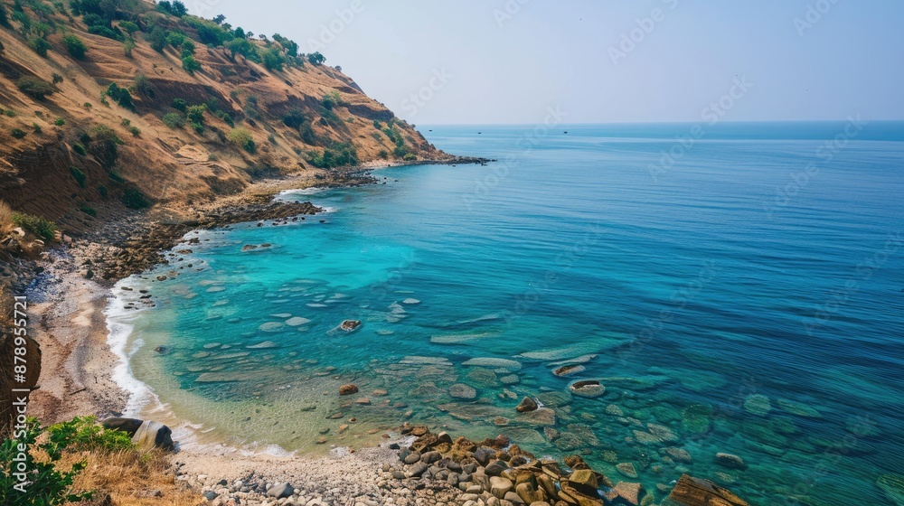 Fototapeta premium Serene Coastline with Crystal Clear Waters