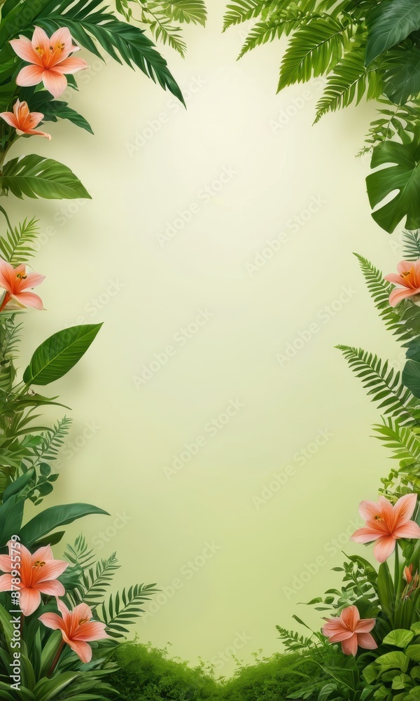 Tropical Floral Frame with Copy Space. Tropical Floral Frame with Copy Space.