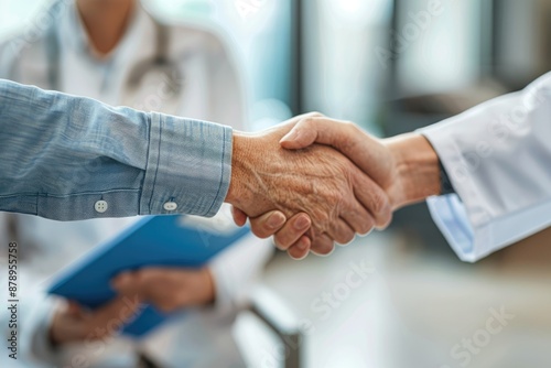 Doctors and patients shake hands © fanjianhua