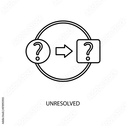 unresolved concept line icon. Simple element illustration. question concept outline symbol design.