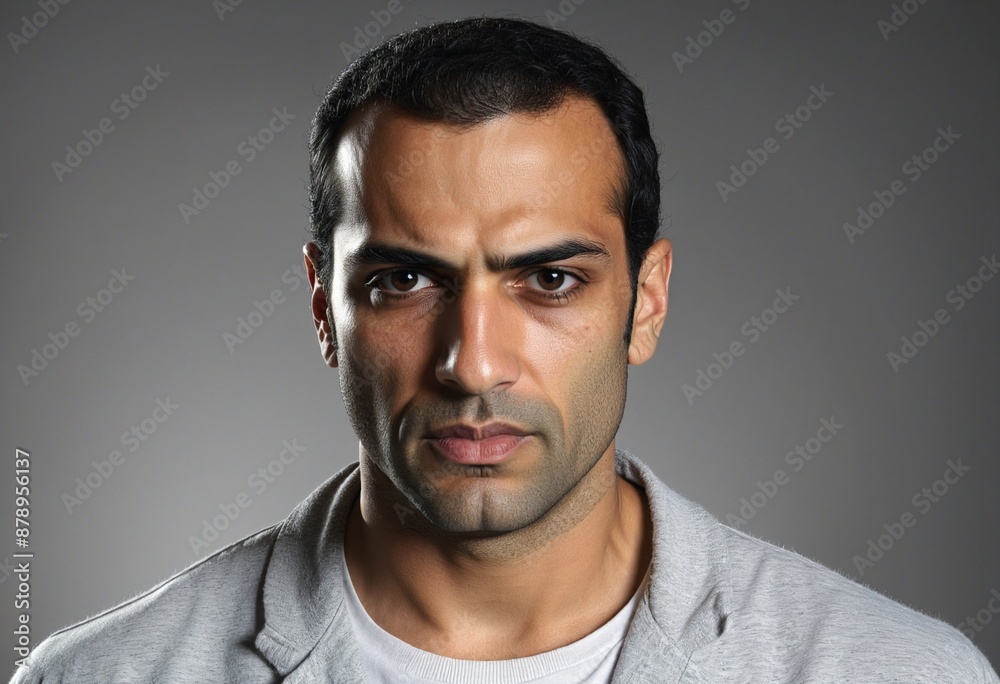 Obraz premium portrait mugshot of a Serious Middle eastern man 