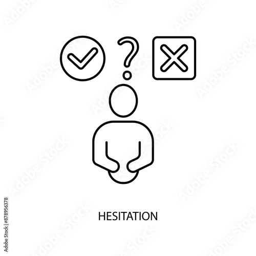 hesitation concept line icon. Simple element illustration. hesitation concept outline symbol design.