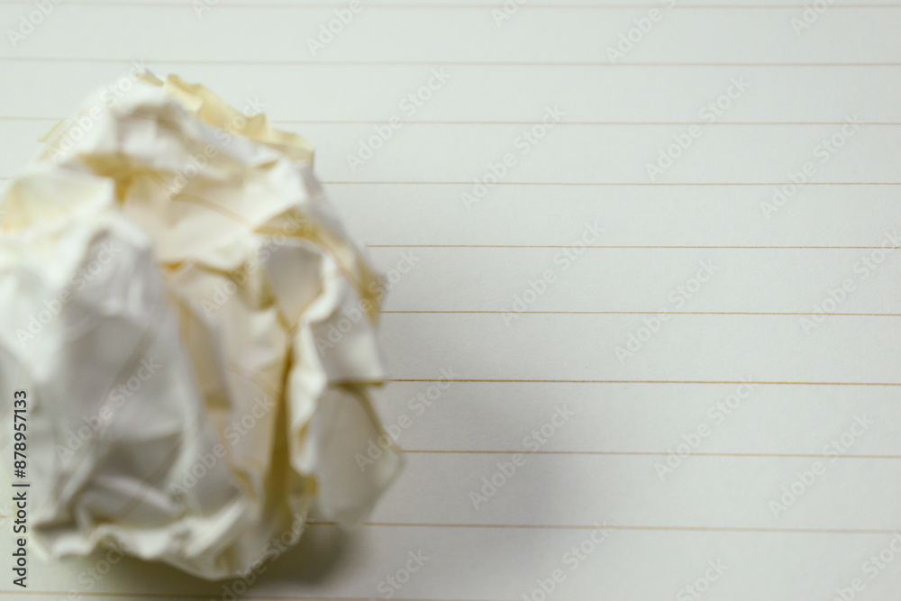 Obraz premium round lump paper on line paper texture background, blank sheet notebook