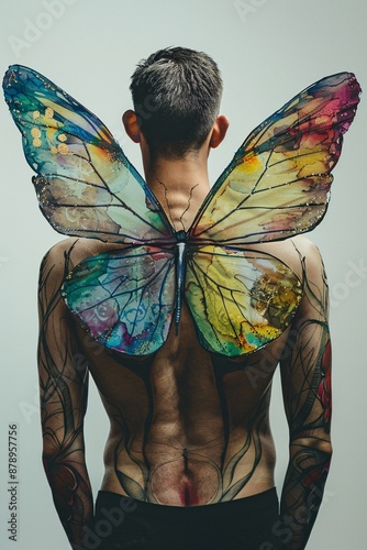 Transformation: Butterfly Wings on a Human