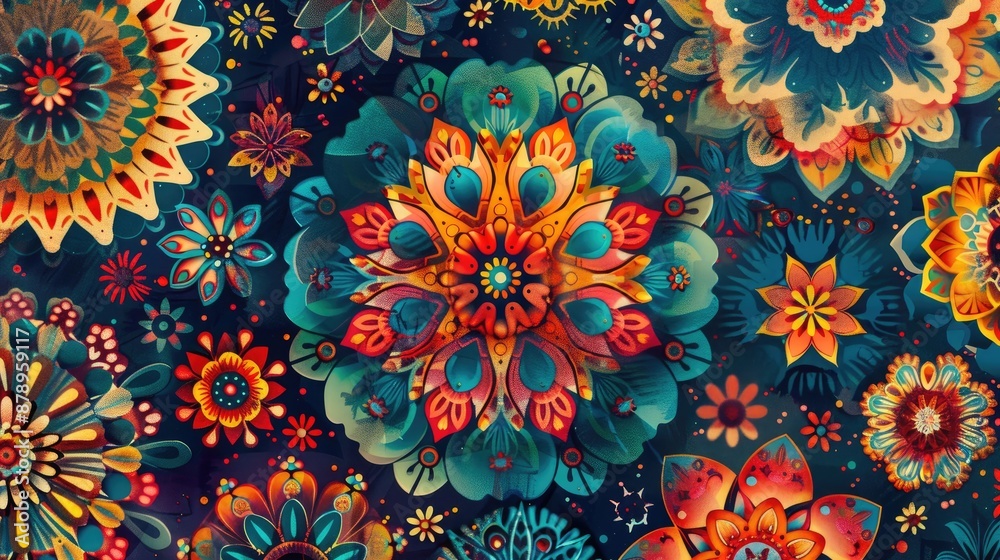 Vibrant Floral Mandala Pattern