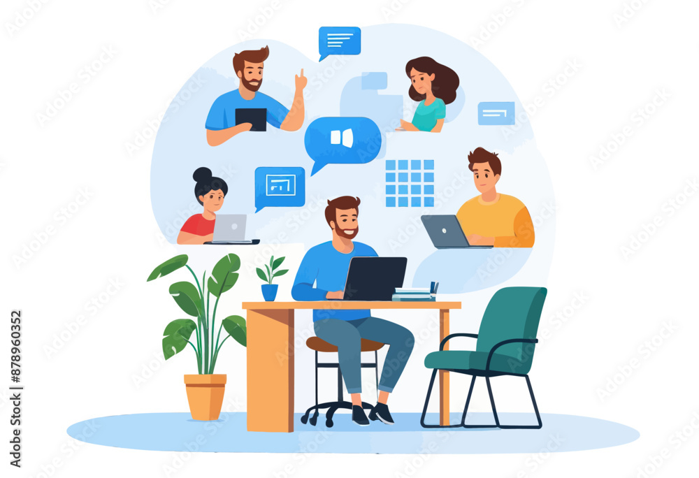 Collaborative Work Environment: A Modern Office Scene Collaborative Work Environment: A Modern Office Scene