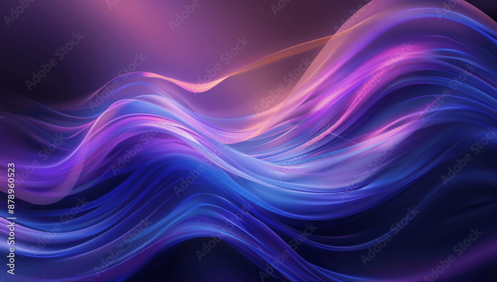 Obraz premium Hyper Realistic Abstract Neon Waves Background with Blue and Purple Colors