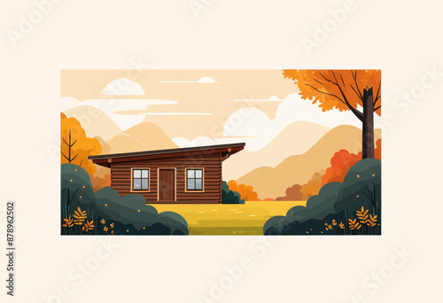 Autumnal Serenity: A Cozy Cabin in the Woods