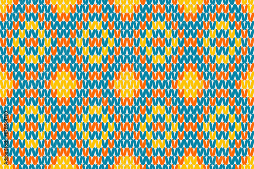 Cotton rhombus argyle knit texture geometric vector seamless. Rug knitwear fabric print. Winter seamless knitted pattern. 