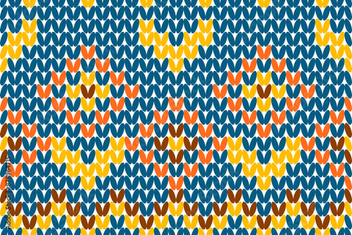 Cotton rhombus argyle knit texture geometric vector seamless. Rug knitwear fabric print. Winter seamless knitted pattern. 