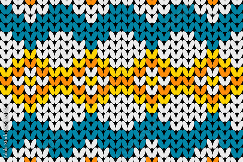 Cotton rhombus argyle knit texture geometric vector seamless. Rug knitwear fabric print. Winter seamless knitted pattern. 
