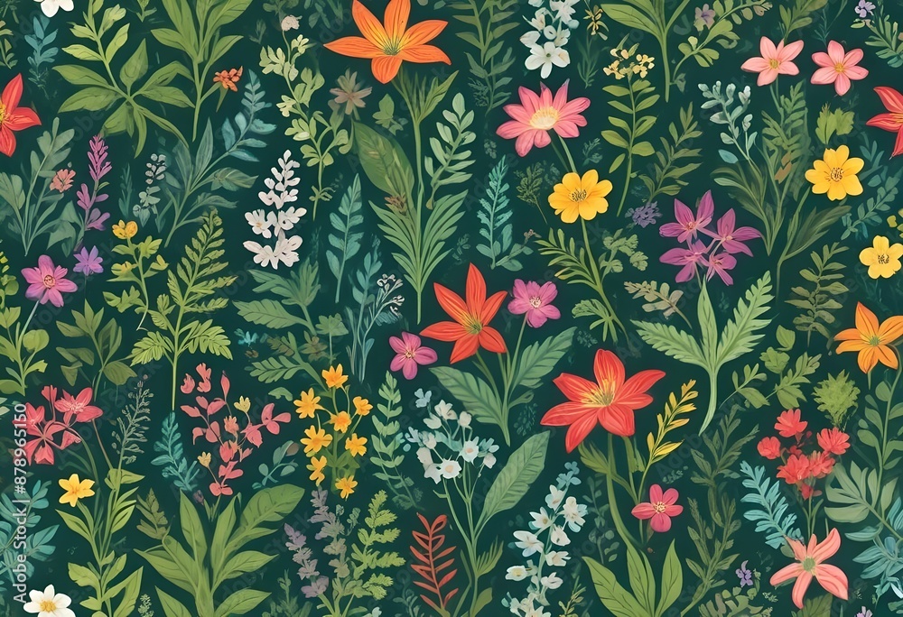 Fototapeta premium summertime textile pattern