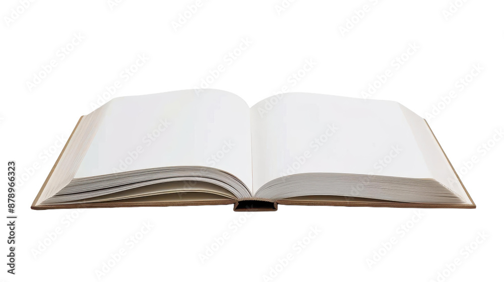 Open Blank Book with White Pages on Transparent Background Open Blank Book with White Pages on Transparent Background