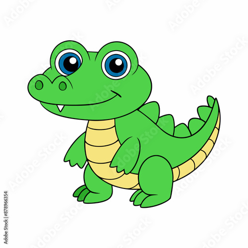 Alligator colorful vector, and illustration white background 