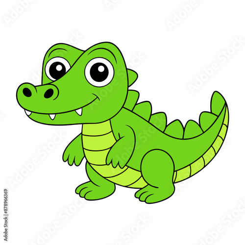 Alligator  colorful vector, and illustration  white background 