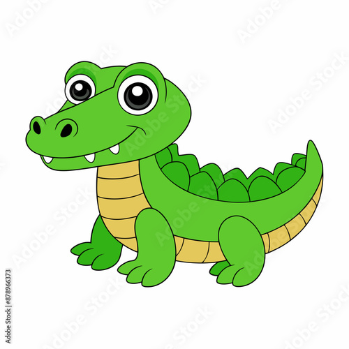 Alligator  colorful vector, and illustration  white background 