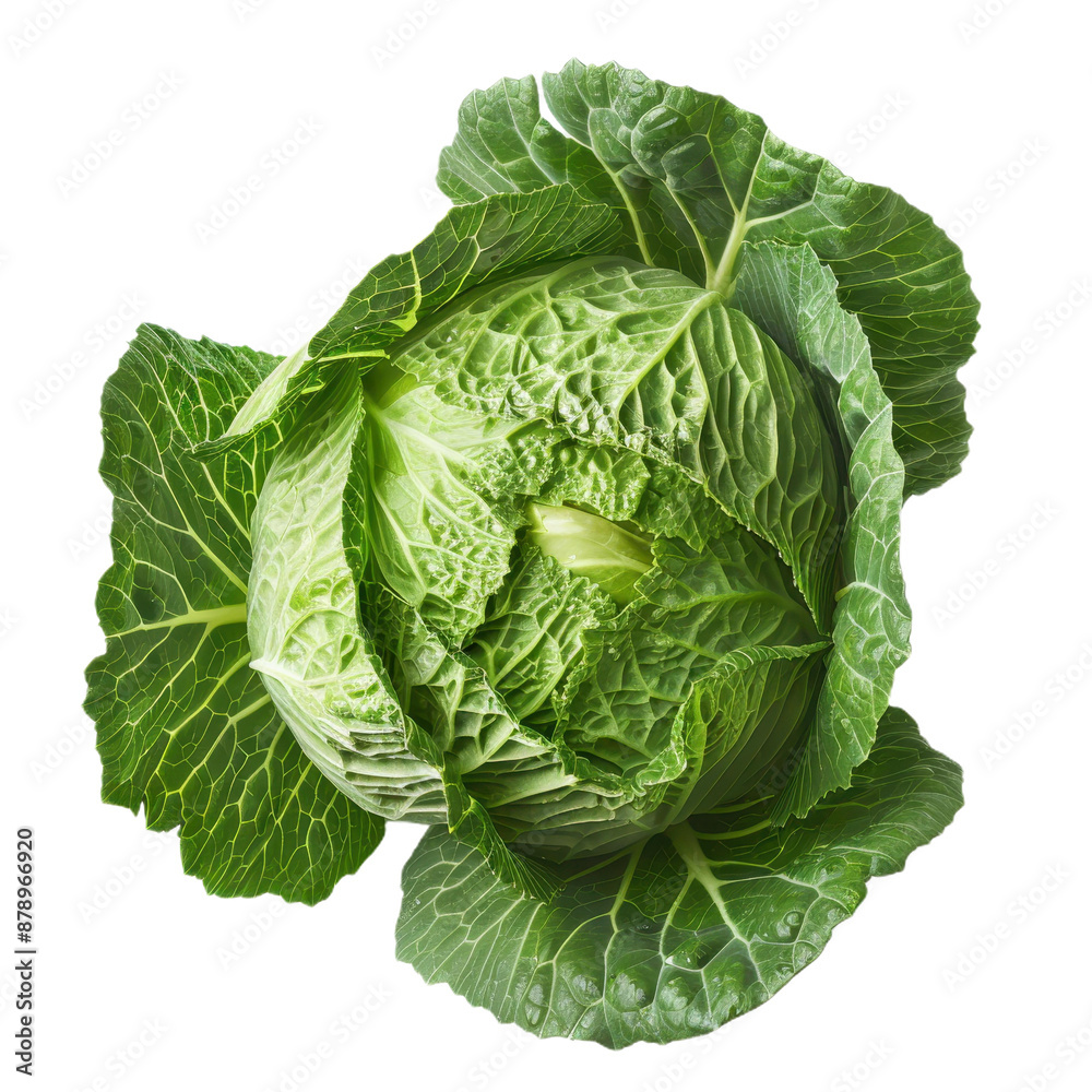 Fresh Green Cabbage with Lush Leaves: Perfect for Salads and Cuisines Fresh Green Cabbage with Lush Leaves: Perfect for Salads and Cuisines