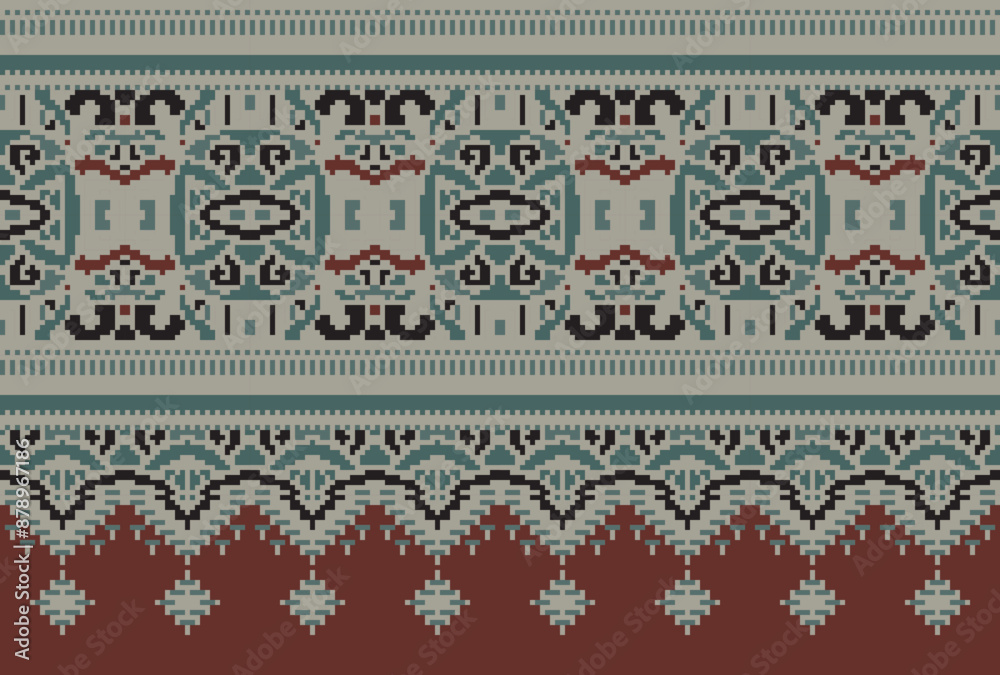 Traditional Seamless Ethnic Pattern background design in aztec, tribal, fabric, native style illustration vector Traditional Seamless Ethnic Pattern background design in aztec, tribal, fabric, native style illustration vector