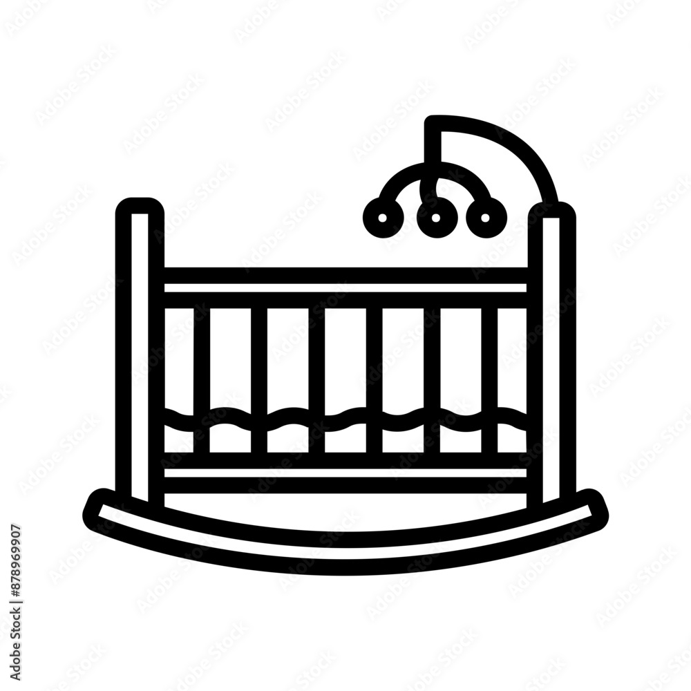 Vector black line icon for Baby mattress Vector black line icon for Baby mattress