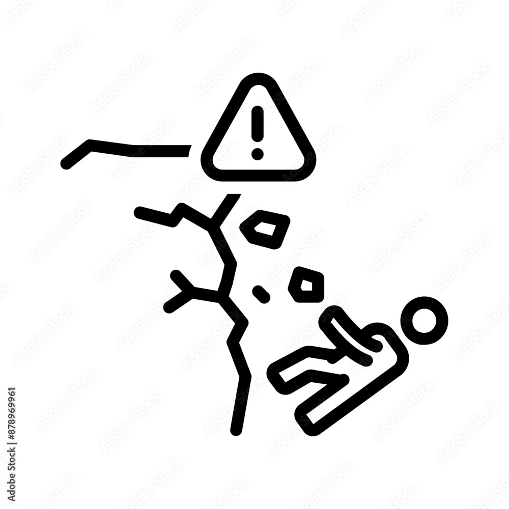 Vector black line icon for Hazardous area Vector black line icon for Hazardous area