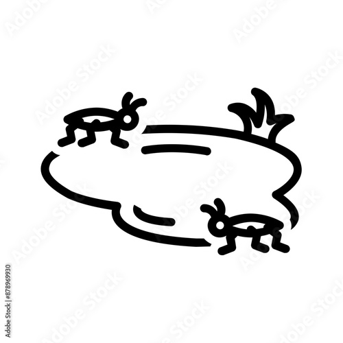 Vector black line icon for Water bugs