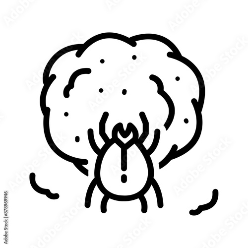 Vector black line icon for Dust mite