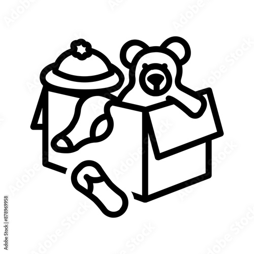 Vector black line icon for Declutter