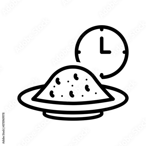 Vector black line icon for Overnight food
