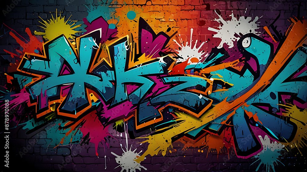Vibrant colors design of abstract graffiti texture, a mix of abstract text and graffiti, wallpaper style,
Vibrant colors design of abstract graffiti texture, a mix of abstract text and graffiti, wallpaper style,