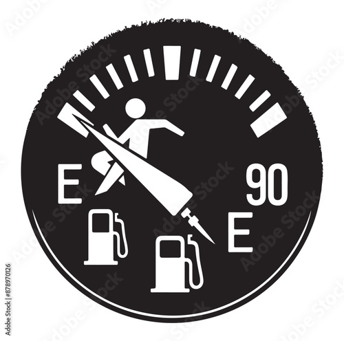 vector Fuel gauge indicator silhouette illustration