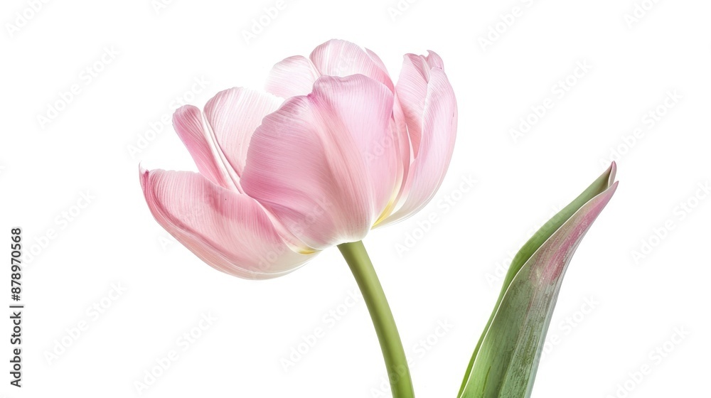 Isolated pink tulip on white background Isolated pink tulip on white background