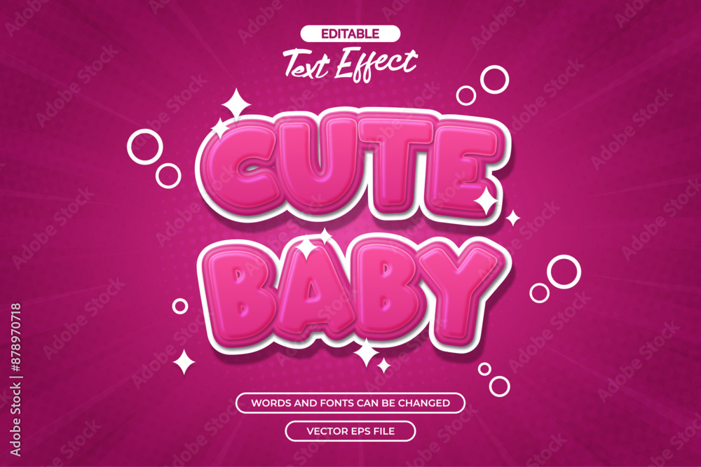 Cute baby editable text effect Cute baby editable text effect