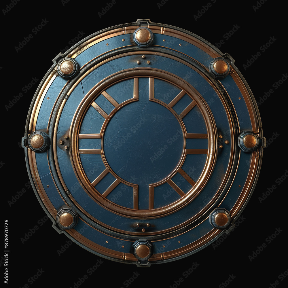 Ornate Medieval Shield with Blue and Gold Detailing
Ornate Medieval Shield with Blue and Gold Detailing