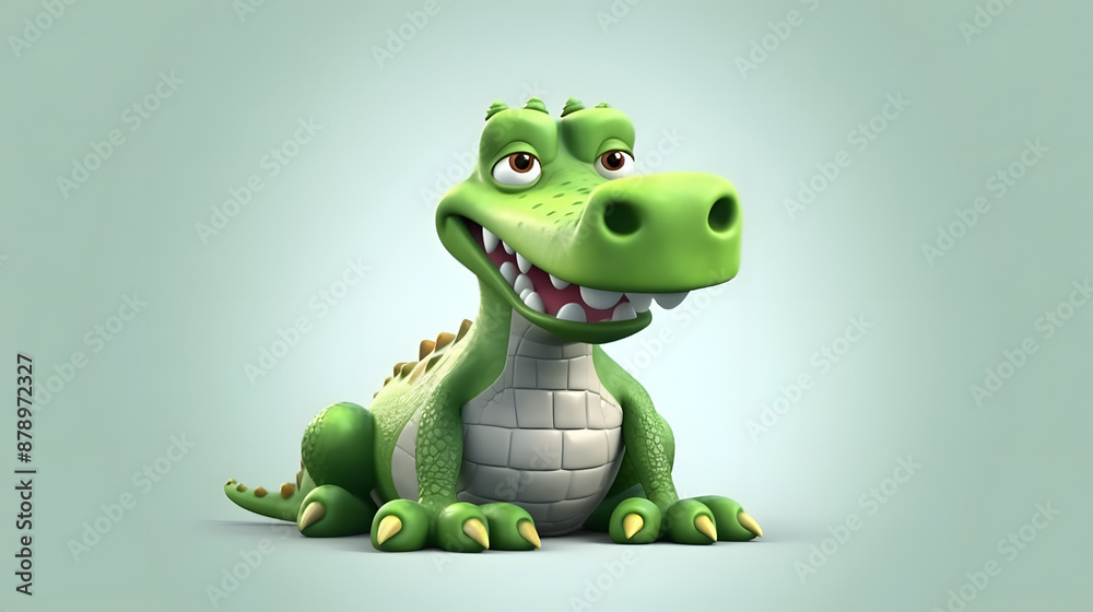 Naklejka premium Alligator 3d cartoon style