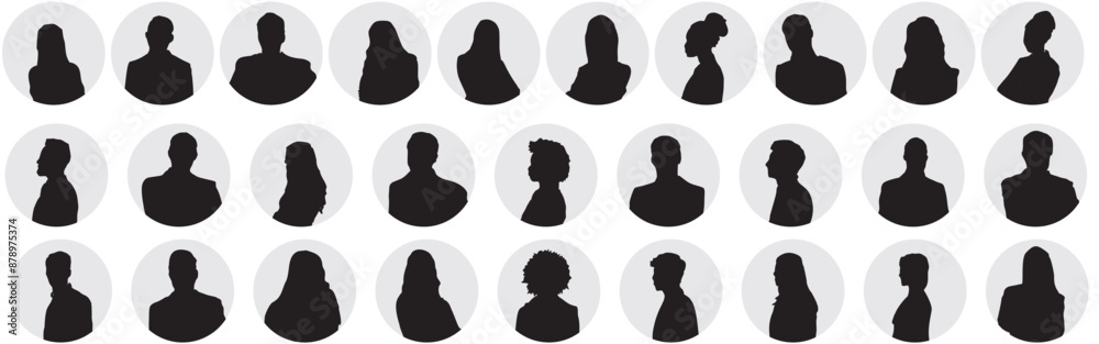 business people profile set silhouette business people profile set silhouette