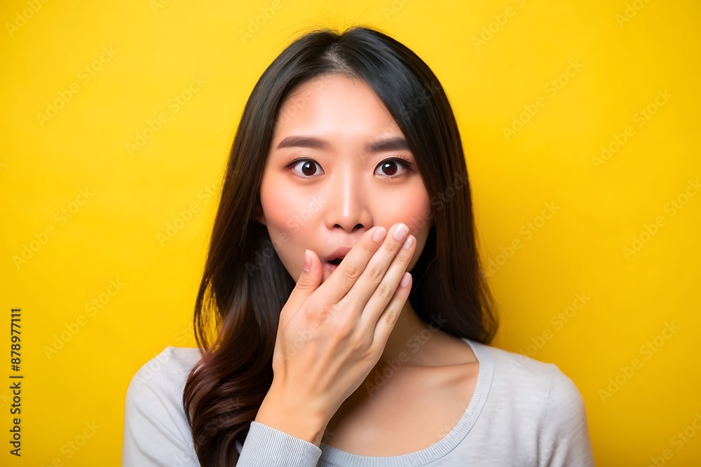 Surprised Young Woman Covering Mouth with Hand. Surprised Young Woman Covering Mouth with Hand.
