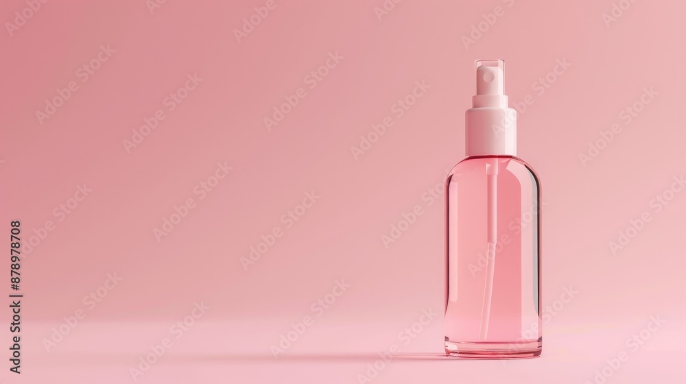 Cosmetic Bottle Mockup with Text Space on Pink Background Cosmetic Bottle Mockup with Text Space on Pink Background