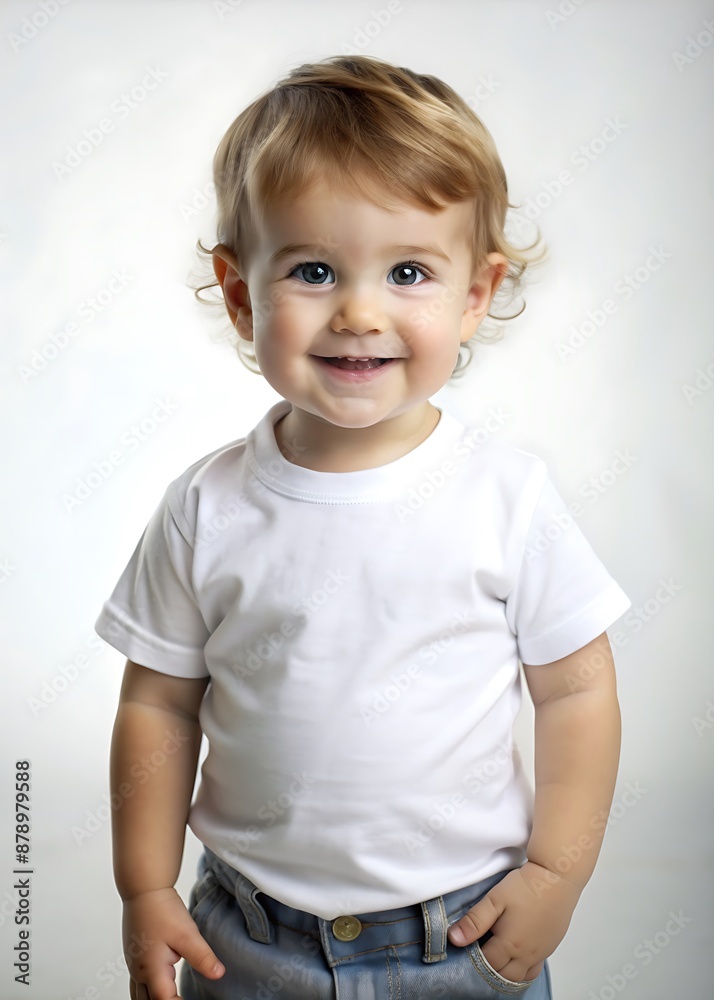 Naklejka premium Cute little boy with a happy smile.