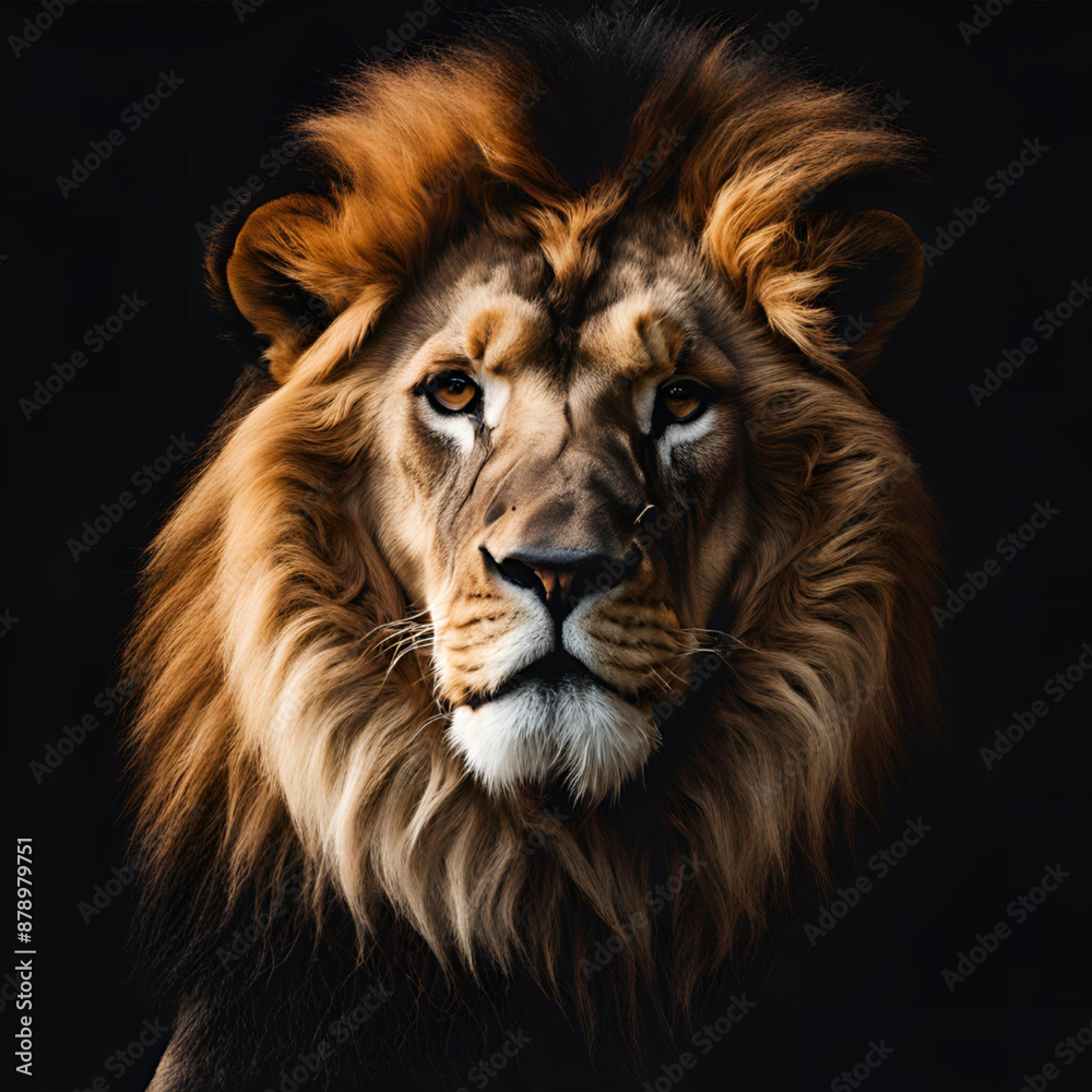 Naklejka premium portrait of a lion, Generative AI